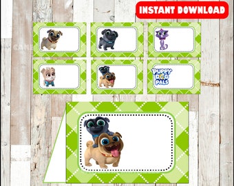 Puppy Dog Pals food labels instant download , Puppy Dog Pals food tent cards, Printable Puppy Dog Pals party food table labels