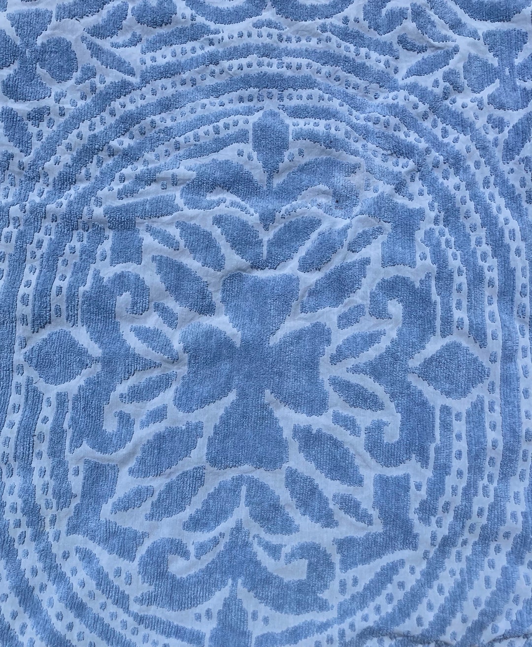 Vintage Chenille Bedspread Queen Size / Pastel Blue Color / Etsy