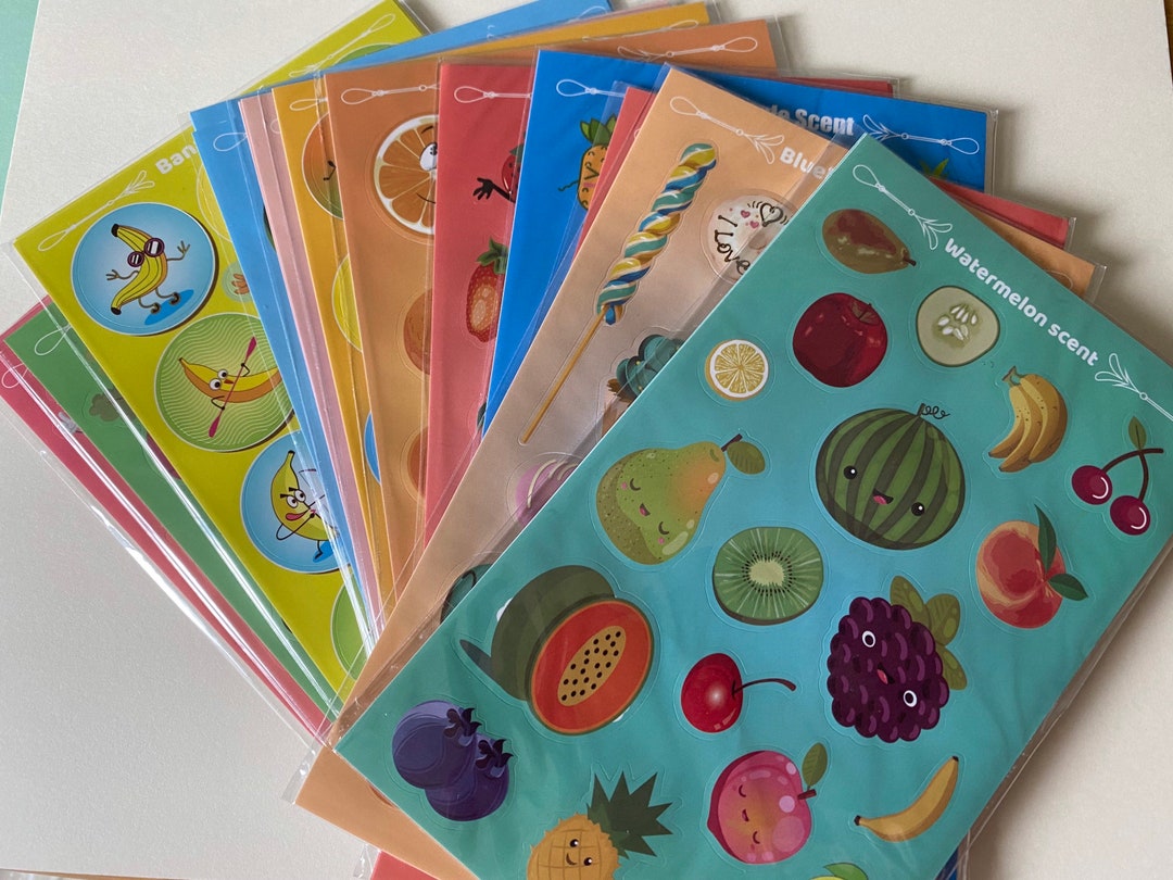 Scented Scratch and Sniff Sticker Sheets Etsy