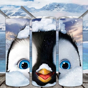 Pinguim 20oz designs de sublimação de copo magro para copo reto / cônico download digital de arquivo PNG