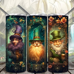 Leprechaun Scrolls 20 Unzen Skinny Tumbler Sublimation Designs für Straight/Tapered Tumbler PNG Datei digitaler Download