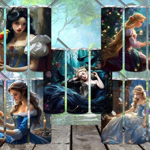 Fairy Tale Character 5 Pack  #1 20oz Skinny Tumbler Sublimation Designs for 5 Straight  Tumbler PNG Files Digital Download