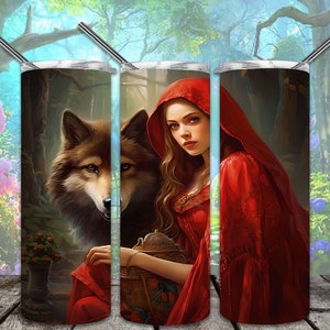 Fairy Tale Red Riding Hood  20oz Skinny Tumbler Sublimation Designs Straight/Tapered Tumbler PNG File Digital Download