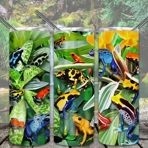 Poison Frogs 20oz Skinny Tumbler Diseños de sublimación, película inspirada para descarga digital de archivos PNG de vaso recto/cónico