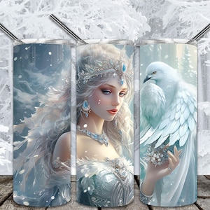 Fairy Tale Snow Queen  20oz Skinny Tumbler Sublimation Designs Straight/Tapered Tumbler PNG File Digital Download