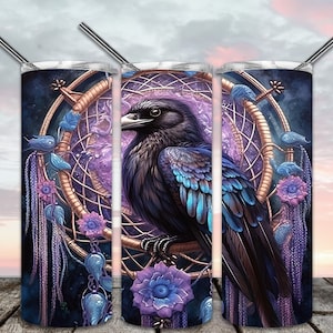Raven Dream 20oz Skinny Tumbler Sublimation Designs for Straight/Tapered Tumbler PNG File Digital Download