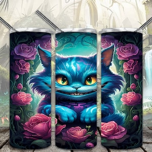 Friend in Wonderland Cheshire Sublimation Designs for Straight/Tapered Tumbler PNG File Digital Download