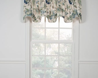 BRISS lined scallop valance with cording 70" WIDE X 17" LENGTH