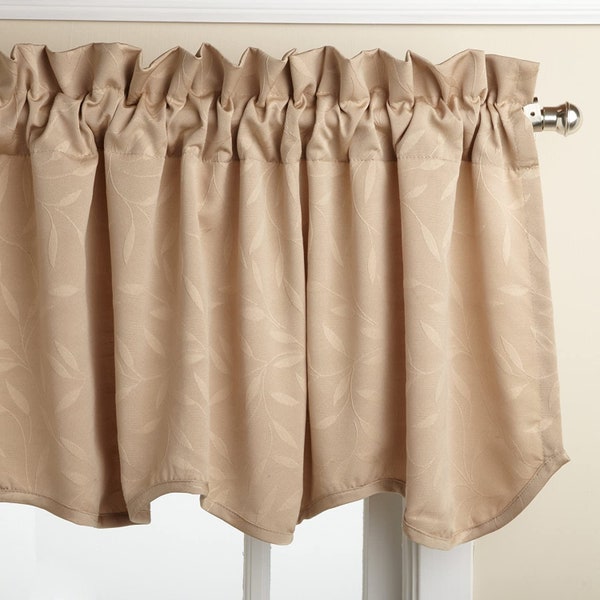 Whitfield 52" W x 18" L Scalloped Valance, LATTE