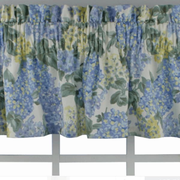 Blue Floral Valance Etsy