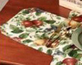 Sonoma Fruit Pattern Print Fabric Double Sided  Place Mats -SET OF 4