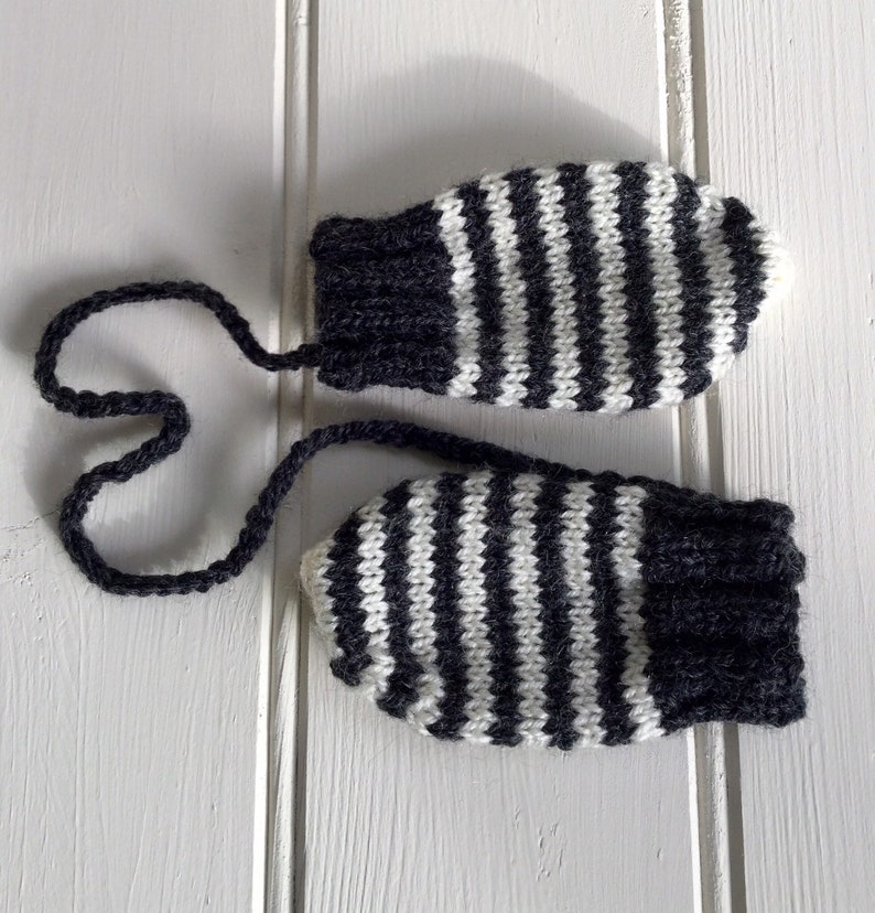 Knitted Baby Mittens/striped Baby Mittens/knitted Baby Etsy UK