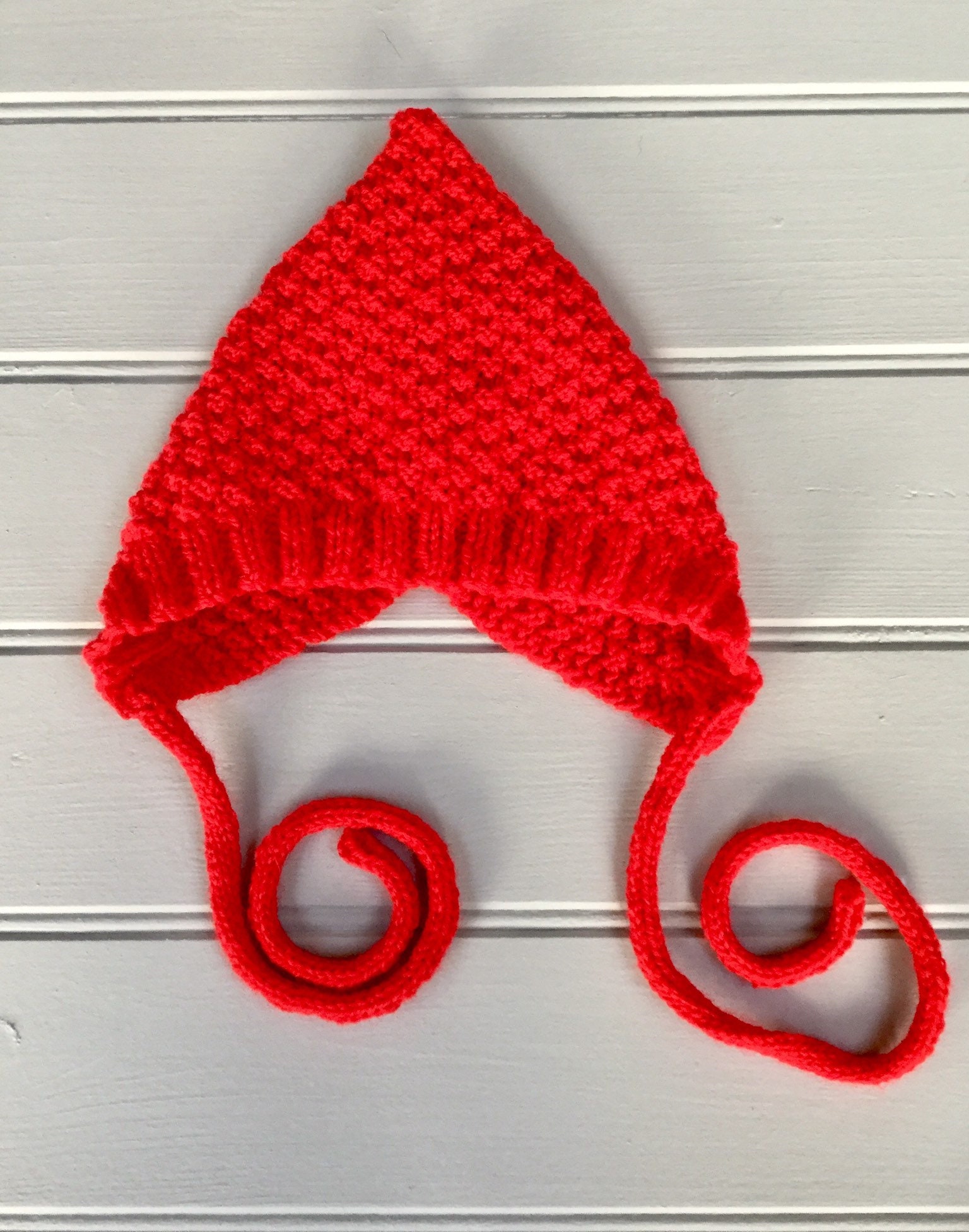 Baby Red Knit Bonnet - Etsy