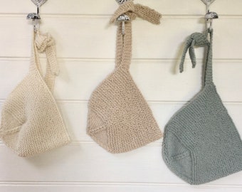 Knitted baby bonnet/hand knitted newborn bonnet/newborn baby gift set/baby shower gift/alpaca baby bonnet/organic baby hat