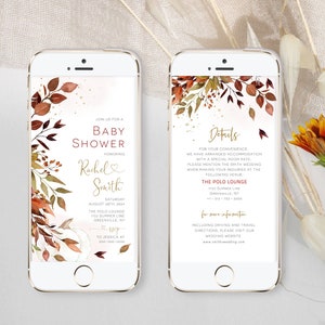 Digital Baby Shower Invitation Template, Electronic Baby Shower Invite, Smartphone Evite, DIY, Editable Template, Templett