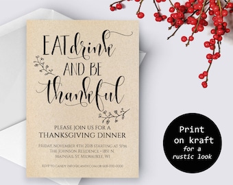 thanksgiving invitations etsy