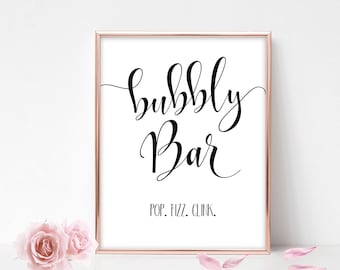 Wedding Bubbly Bar Printable Bubbly Bar Sign Printable Bar Signs Pop Fizz Clink Sign Champagne Sign DIY Wedding Bar Sign Champagne Bar PDF
