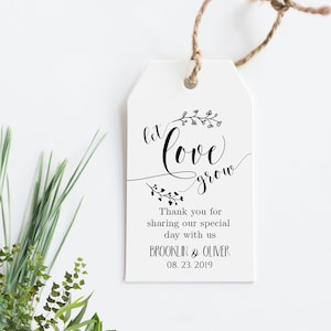 Lassen Sie Liebe wachsen Tag-Vorlage, druckbare bearbeitbare Gunst Tag, Hochzeit Gunst Tag, 1,75 "x 3", sofortiger Download, Samenpaket Vorlage, Kallygraphy