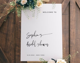 Bridal Shower Welcome Sign Template, Modern Minimalist Welcome Sign, Editable, Instant Download, Templett, POM