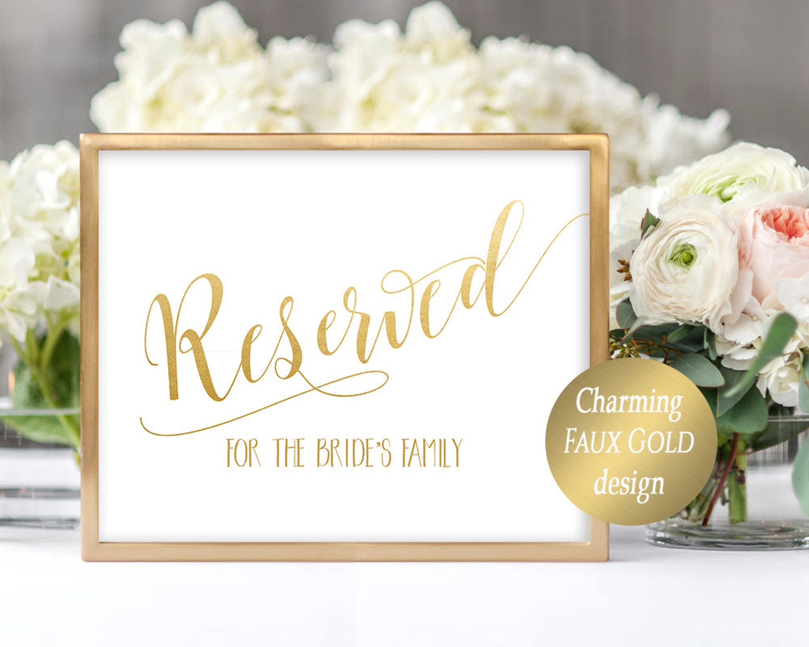 Reserved Sign Template Editable Reserved Printable Wedding Etsy