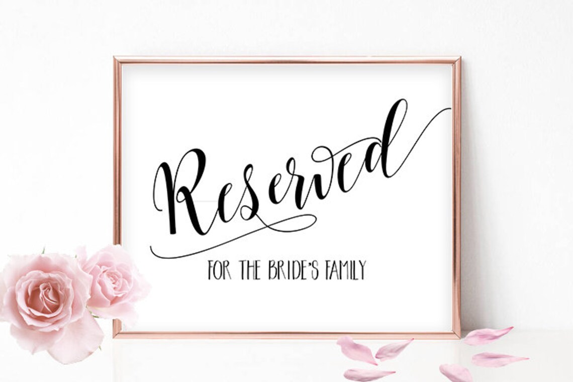 Printable Reserved Sign Reserved Table Sign Reserved Wedding - Etsy