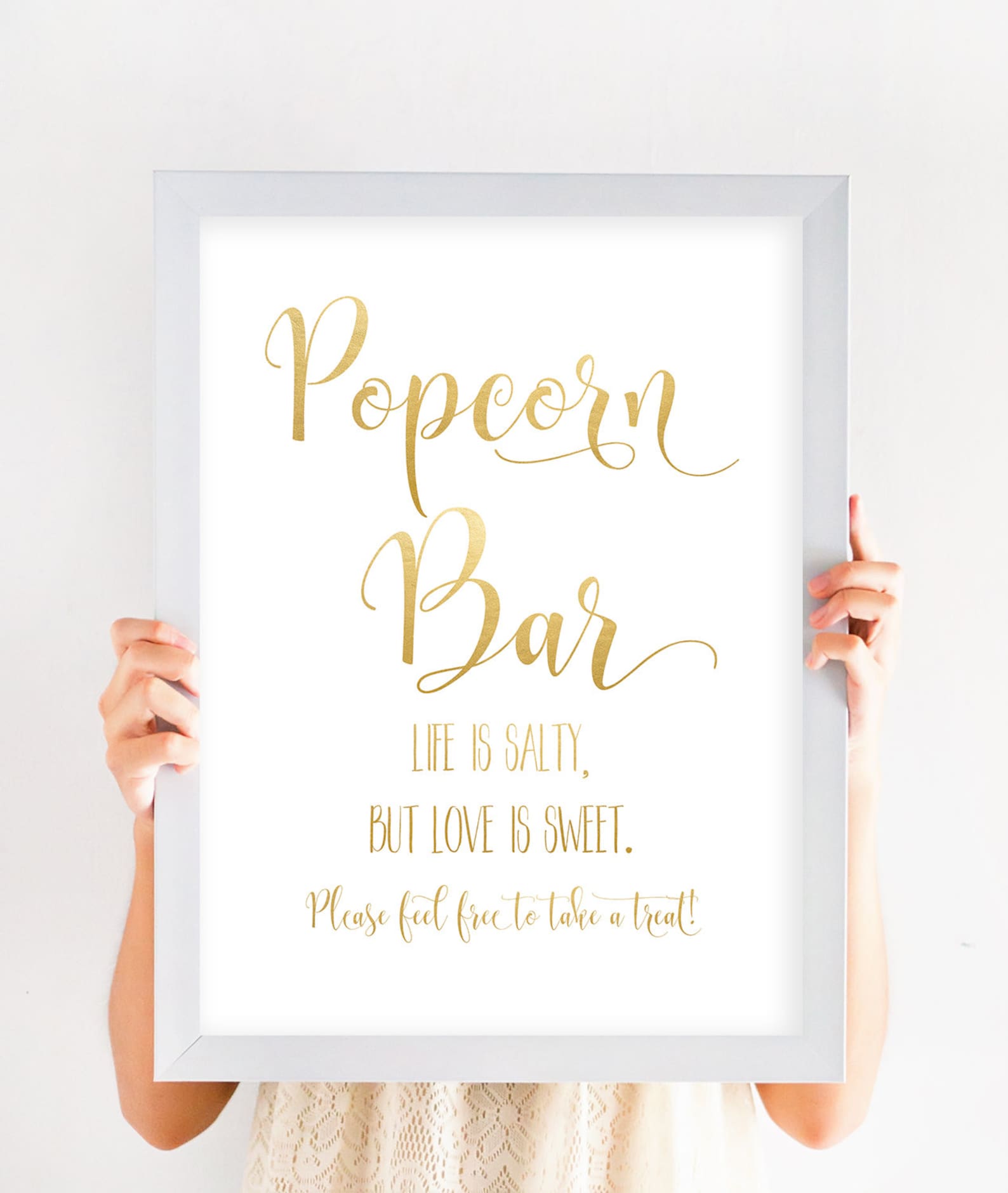 Popcorn Bar Sign Life is Salty but Love is Sweet Party Sign Etsy