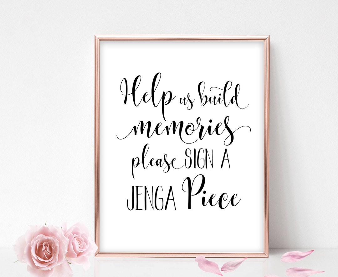 Printable Jenga Guest Book Sign Wedding Jenga Sign Jenga Wedding Sign ...