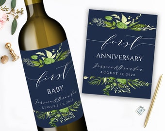 Printable Wedding Milestone Wine Labels Unique Wedding Gifts Engagement Gift Celebrating Marriage Firsts Wedding Gift Ideas Wine Label First