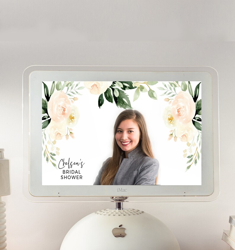 Zoom Background Virtual Bridal Shower Social Distancing Baby Etsy