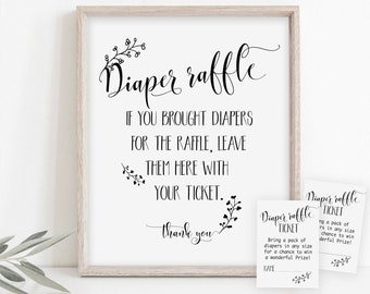 Printable Diaper Raffle Ticket Diaper Raffle Printable Diaper Raffle Cards Diaper Raffle Sign Rustic Baby Shower Game DIY Instant Download