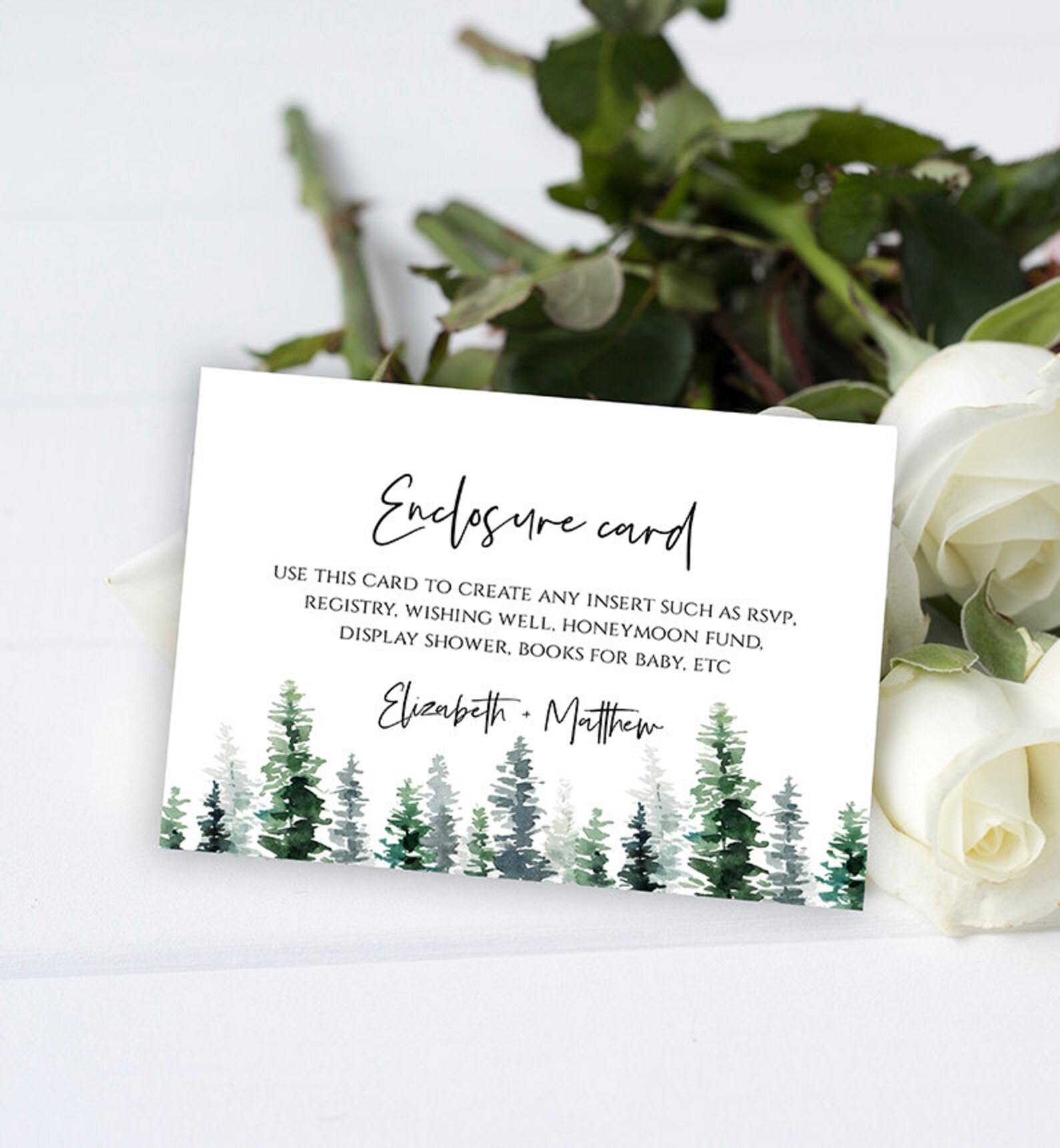 Custom Enclosure Card Pine Tree Enclosure Card Insert Fully Etsy