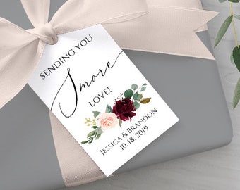 Wedding Favor Tags, Sending you Smore Love Tag, Wedding Favor Tag Template, Editable PDF Instant Download, Smore Favor Tag Printable Tags