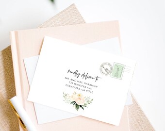 Envelope Template, Wedding Address Printable, Instant Download, 100% Editable Text, Templett, A1, A7 Sizes, PPO