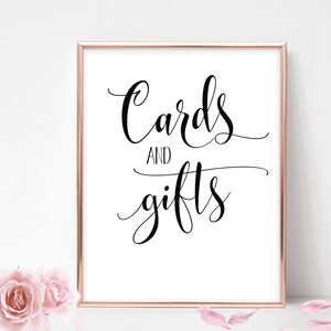 Cards and Gifts Sign Gift Table Sign Cards & Gifts Printable Wedding Sign Template Reception Instant Download Printable Calligraphy Sign