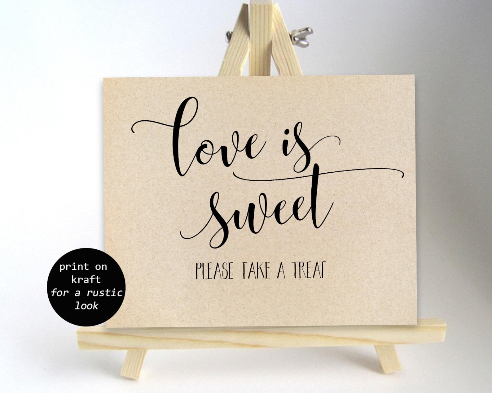 Printable Love is Sweet Sign Wedding Favors Candy Sign Candy | Etsy