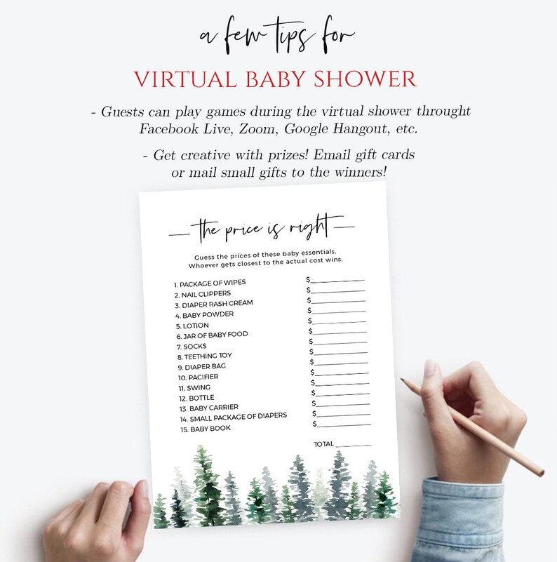 The Price Is Right Printable & Virtual Baby Shower Game Etsy