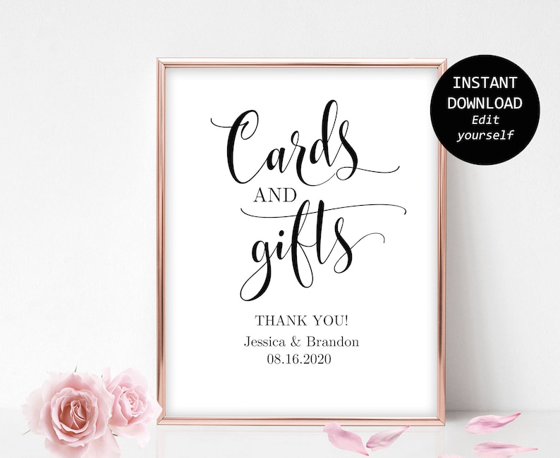 Printable Cards and Gifts Sign Instant Download Editable PDF - Etsy