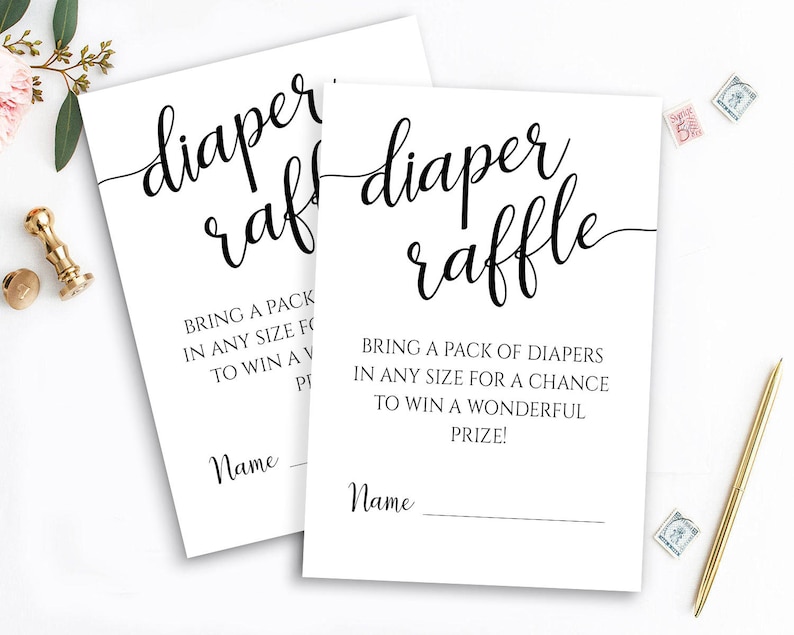 Diaper Raffle Infocard Diaper Raffle Cards Baby Shower Game Printable Diaper Raffle Sign ...