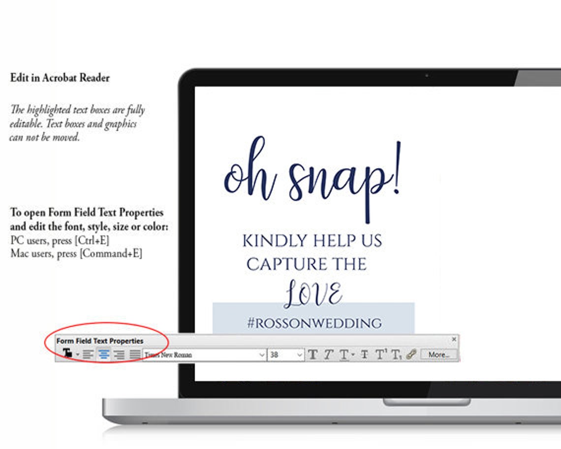 Printable Oh Snap Wedding Sign Internet Sign Hashtag Printable | Etsy