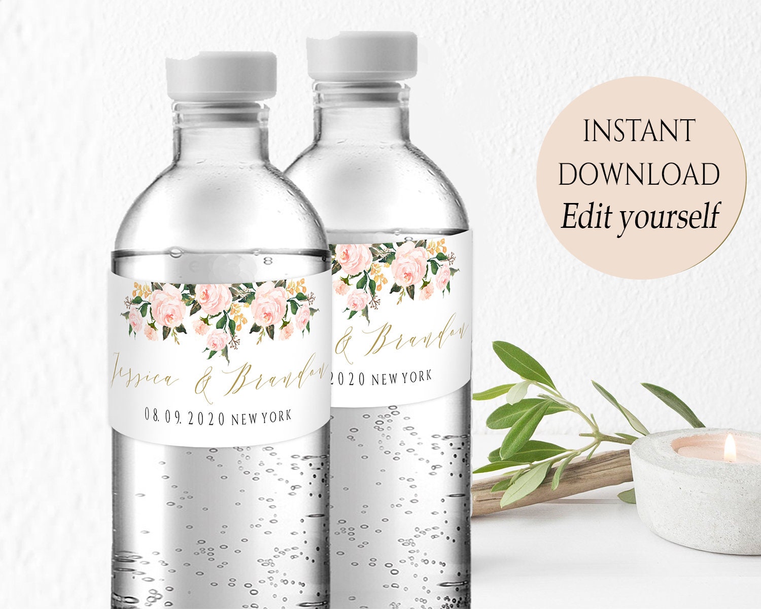Water Bottle Label Printable Wedding Water Bottle Labels - Etsy