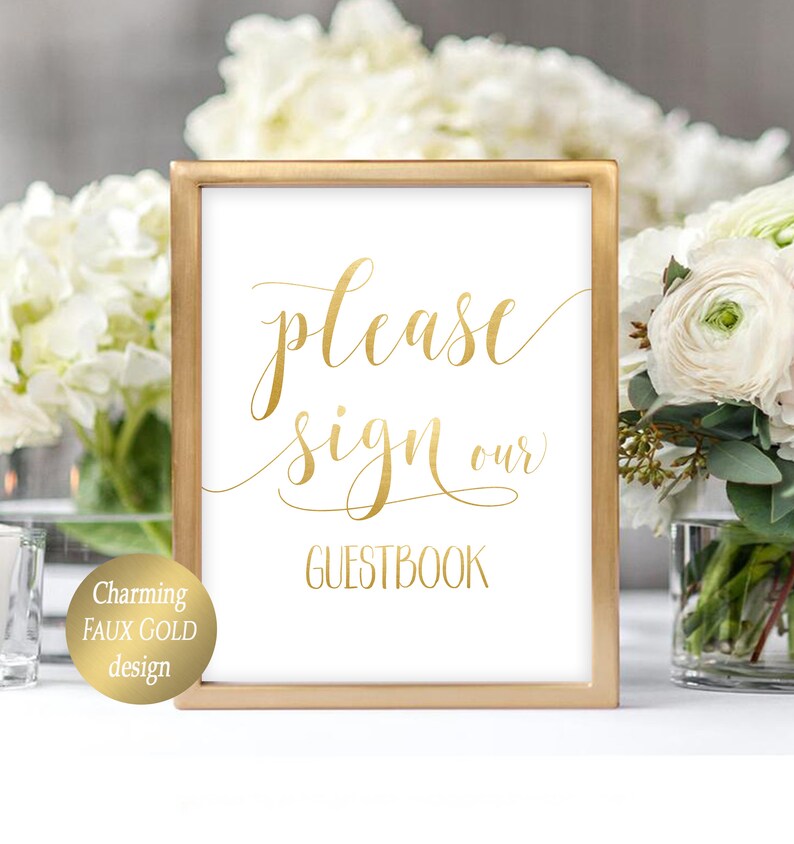 Guestbook Wedding Sign Please Sign Our Guestbook Printable - Etsy