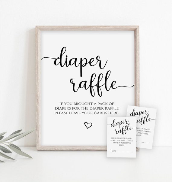 Diaper Raffle Cards Baby Shower Game Printable Diaper Raffle Etsy