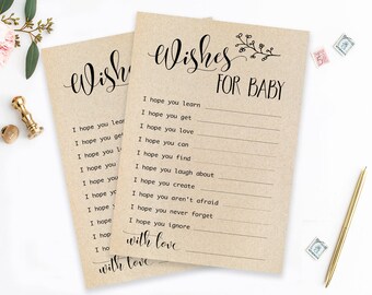 Rustic Wishes for Baby Shower Printable (Digital Download)