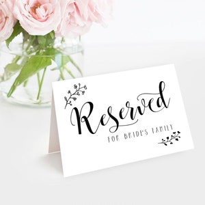 Rustic Reserved Sign Reserved Printable Reserved Wedding Sign Reserved Table Sign Wedding Printable Wedding Templates Reserved Seating Signs