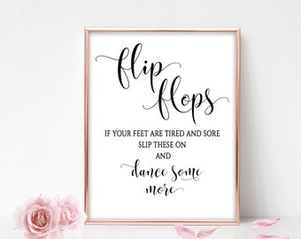 Dancing Shoes Sign Wedding Printable Dancing Shoes for Wedding Guests Dancing Feet Sign Flip Flop Sign for Wedding Calligraphy Sign Digital