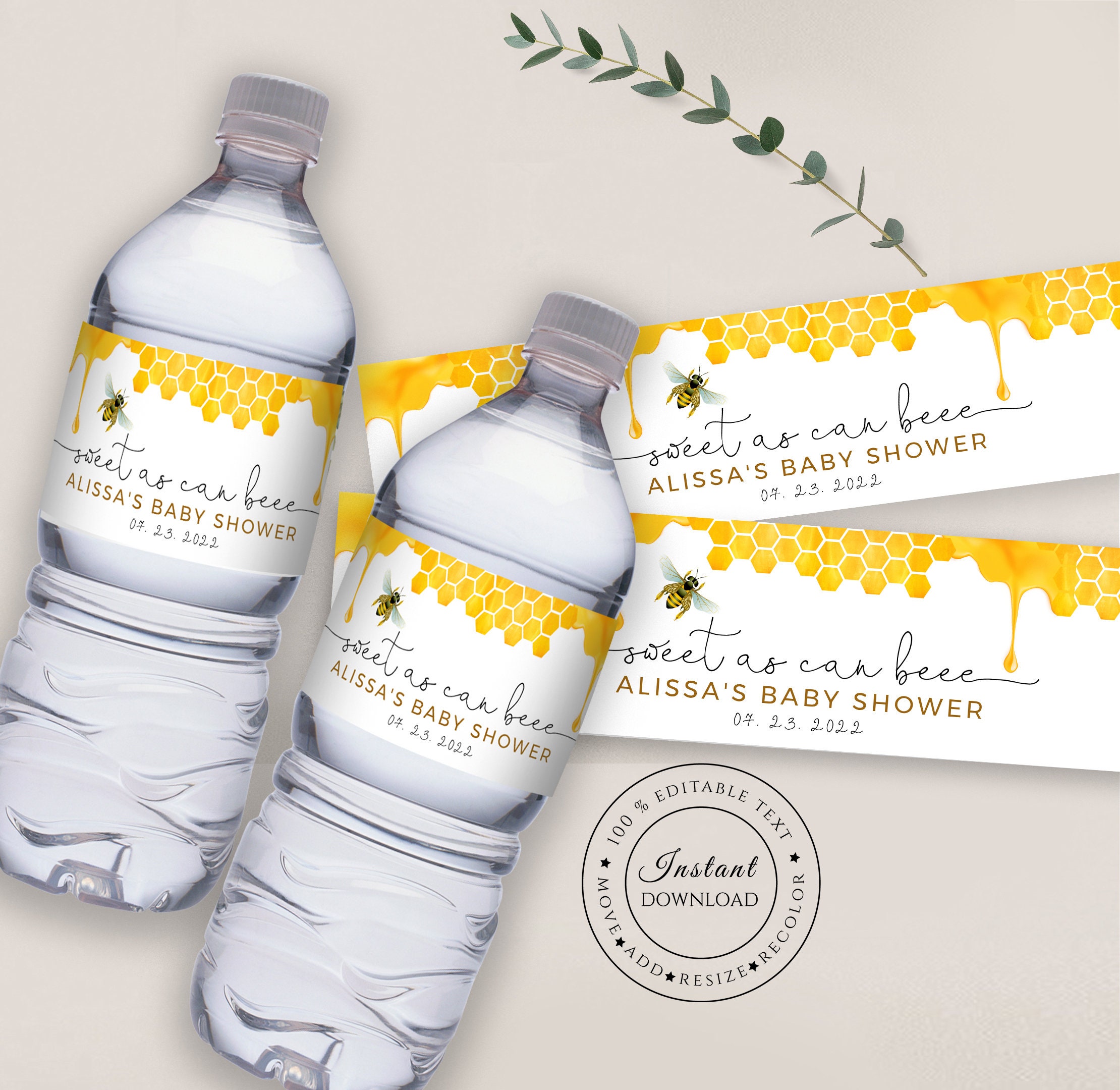 Baby Shower Bottle Labels Template