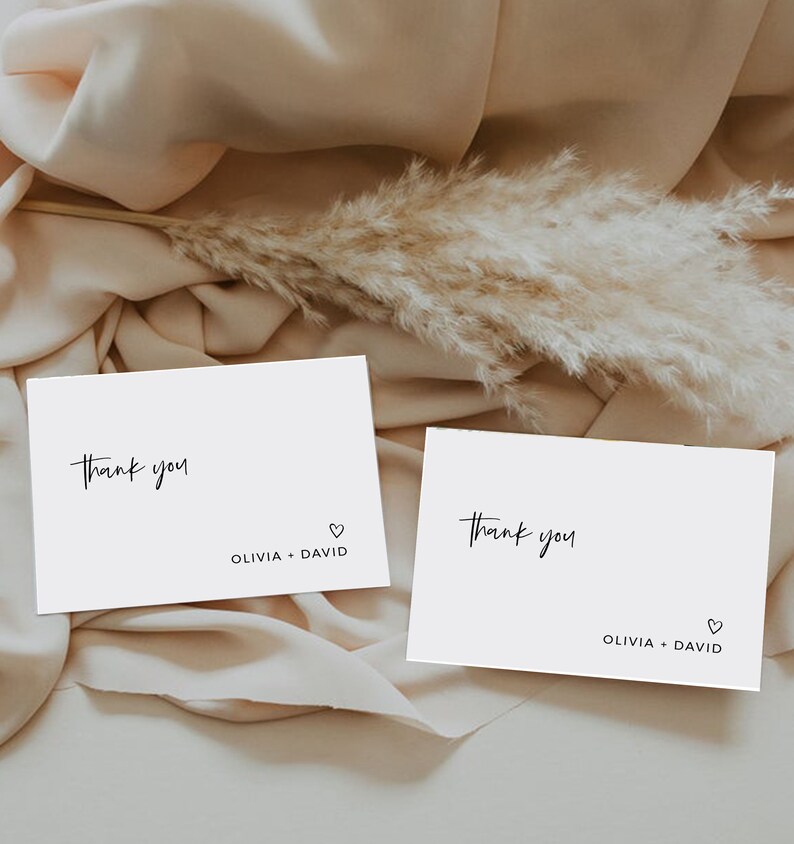 Minimalist Thank You Card Printable Thank You Note Card Etsy