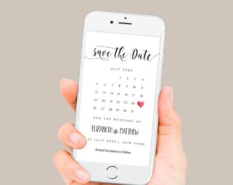 Minimalist Save the Date Evite: Electronic Invitation Template (Instant Download)