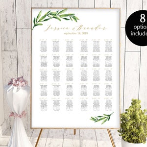 8 Sizes Wedding Seating Chart Template Editable Wedding Table Seating Chart Poster PDF Instant Download Find Your Seat Seating Chart Board