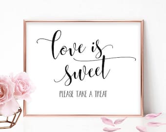 Love is Sweet Candy Bar Sign: Wedding Favor Printable (Instant Download)